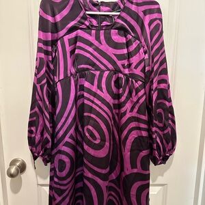 Purple and Black Swirl Mini Dress